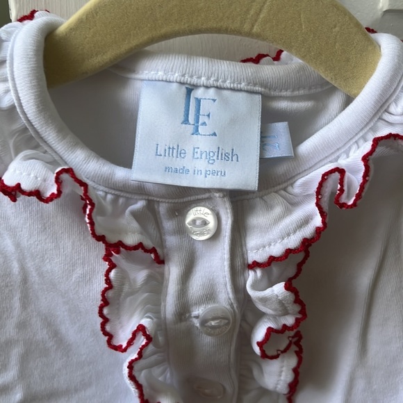 Little English Ruffled Henley, Red - Picture 3 of 3